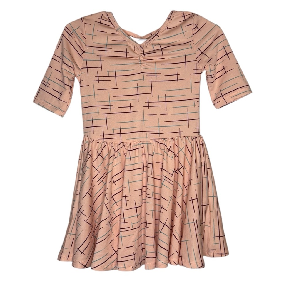 Dot Dot Smile Toddler Girls Ballerina Pink with Modern Geometric Design Size 2T